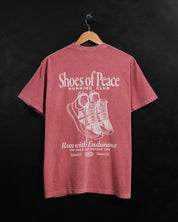 Christian T-Shirt - Run with Endurance Crimson Comfort Colors Tee - Proclamation Coalition