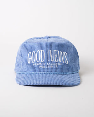 "Good News" - Ocean Blue Corduroy Hat - Proclamation Coalition