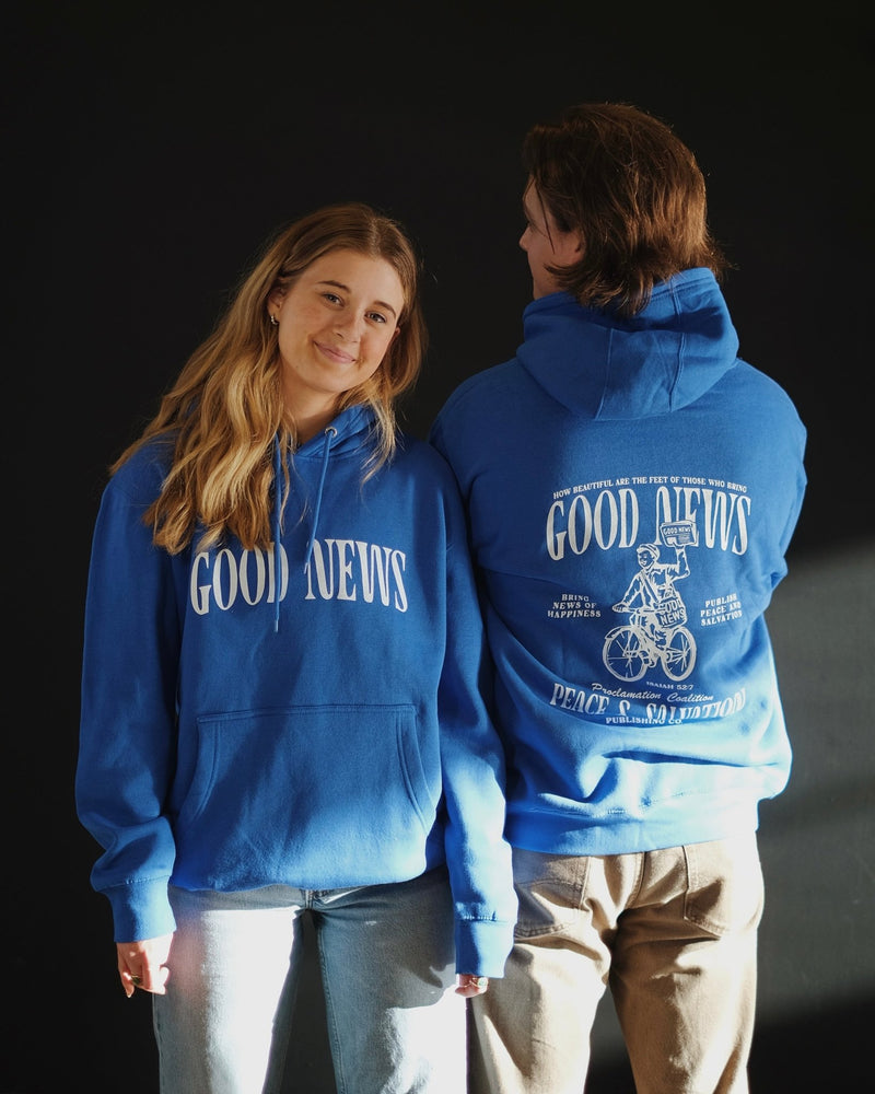 "Good News - Paper Boy" Royal Blue Hoodie - Proclamation Coalition
