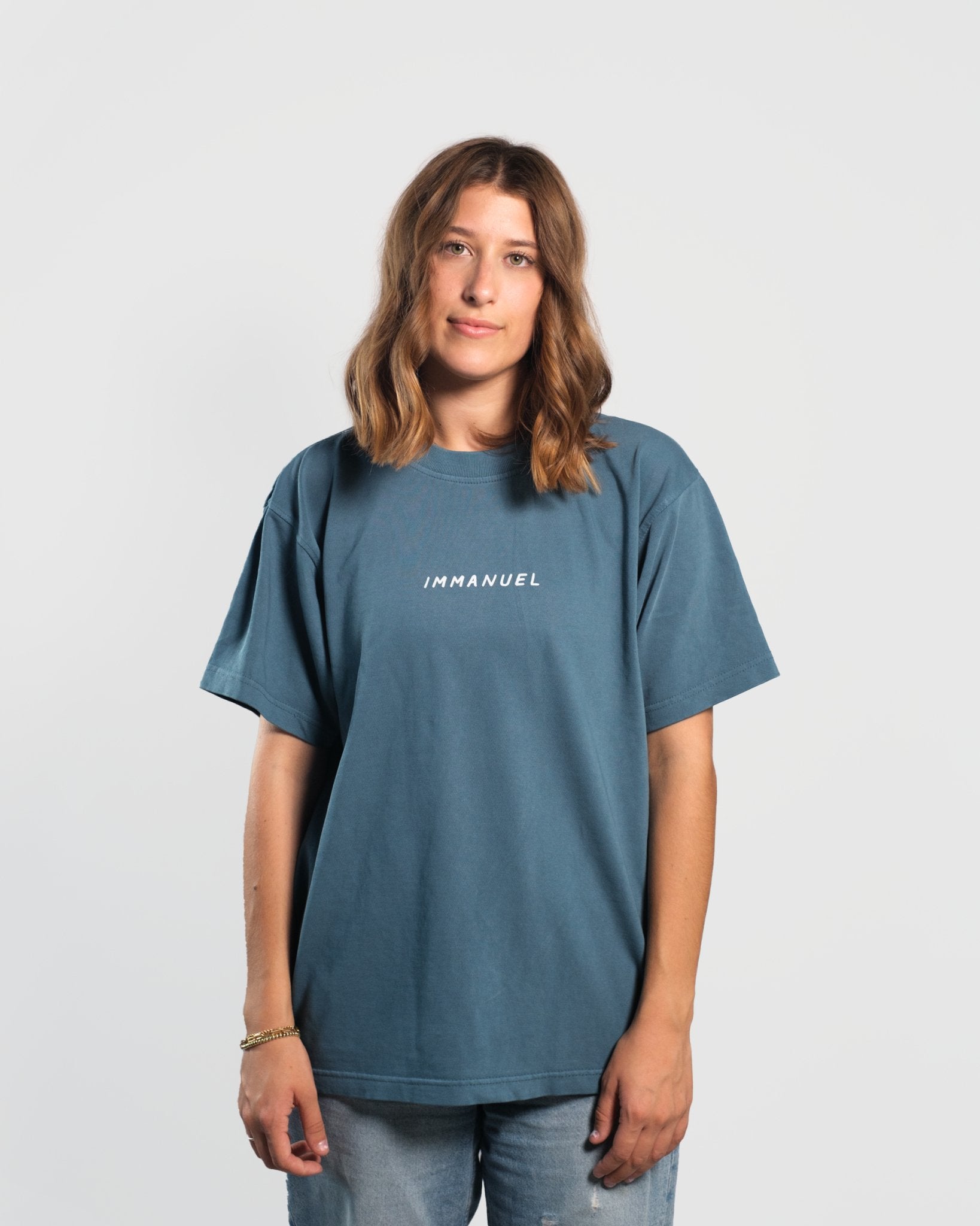 Christian Shirt - Immanuel - Where Jesus Walked Faded Blue Heavyweight Tee - Proclamation Coalition