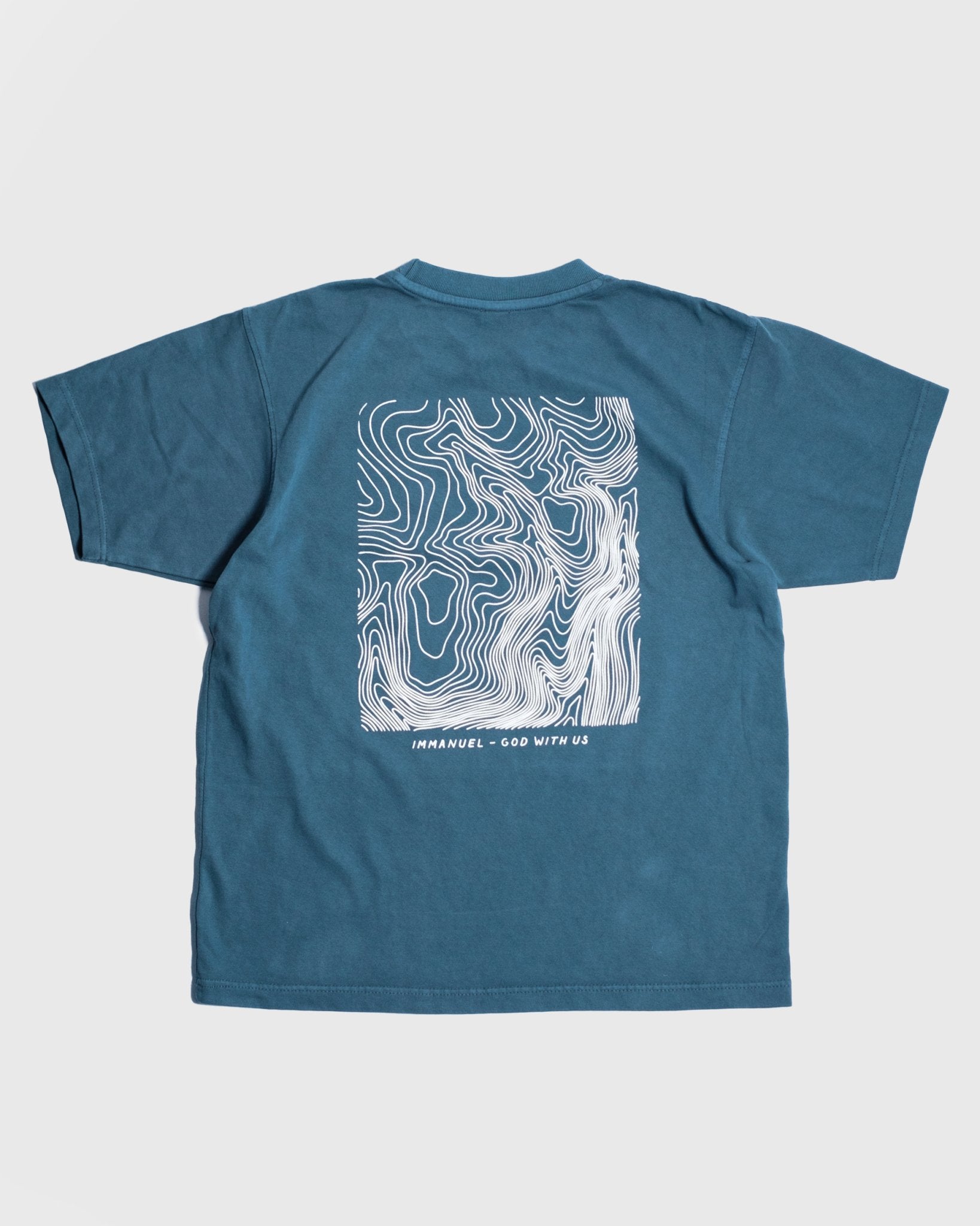 Christian Shirt - Immanuel - Where Jesus Walked Faded Blue Heavyweight Tee - Proclamation Coalition
