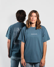 Christian Shirt - Immanuel - Where Jesus Walked Faded Blue Heavyweight Tee - Proclamation Coalition