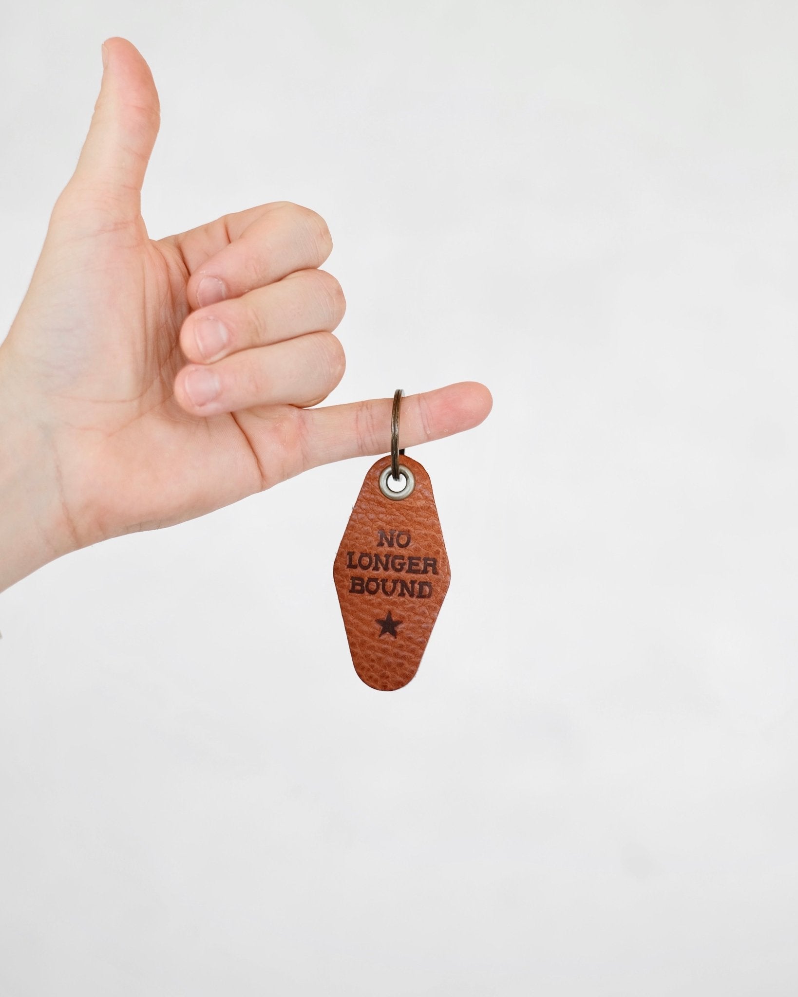 Christian Keychain - No Longer Bound Leather Keychain - Proclamation Coalition
