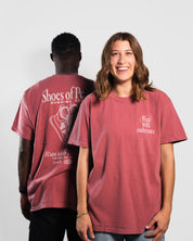 Christian T-Shirt - Run with Endurance Crimson Comfort Colors Tee - Proclamation Coalition