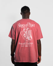 Christian T-Shirt - Run with Endurance Crimson Comfort Colors Tee - Proclamation Coalition