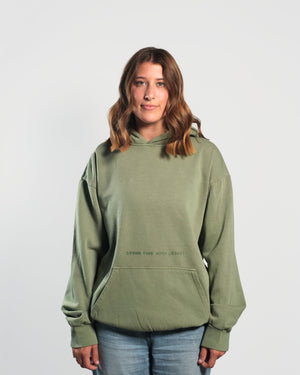 "Spend Time With Jesus" Olive Heavyweight Hoodie - Proclamation Coalition