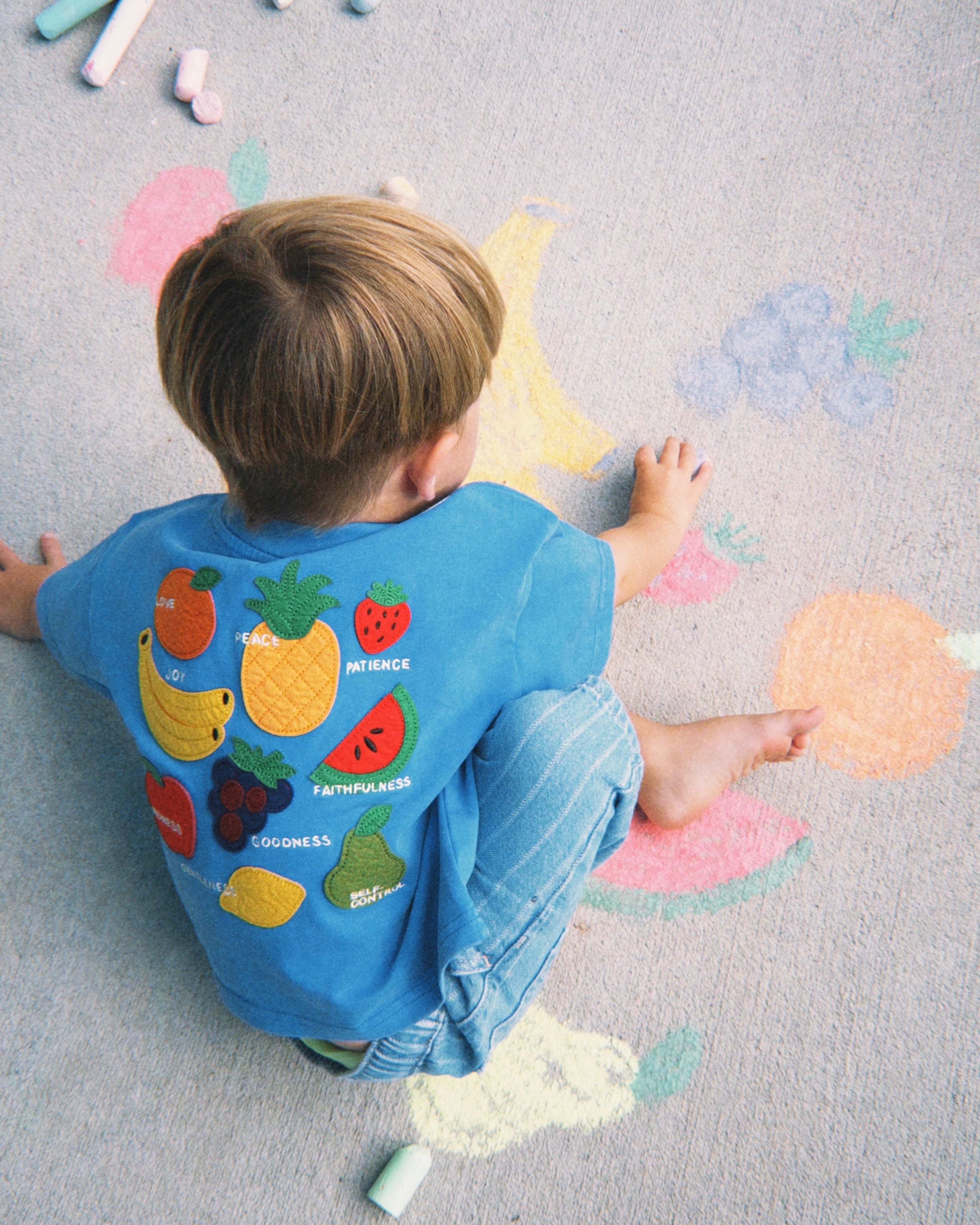"Fruit of the Spirit - Felt Board" Kids Boxy Tee