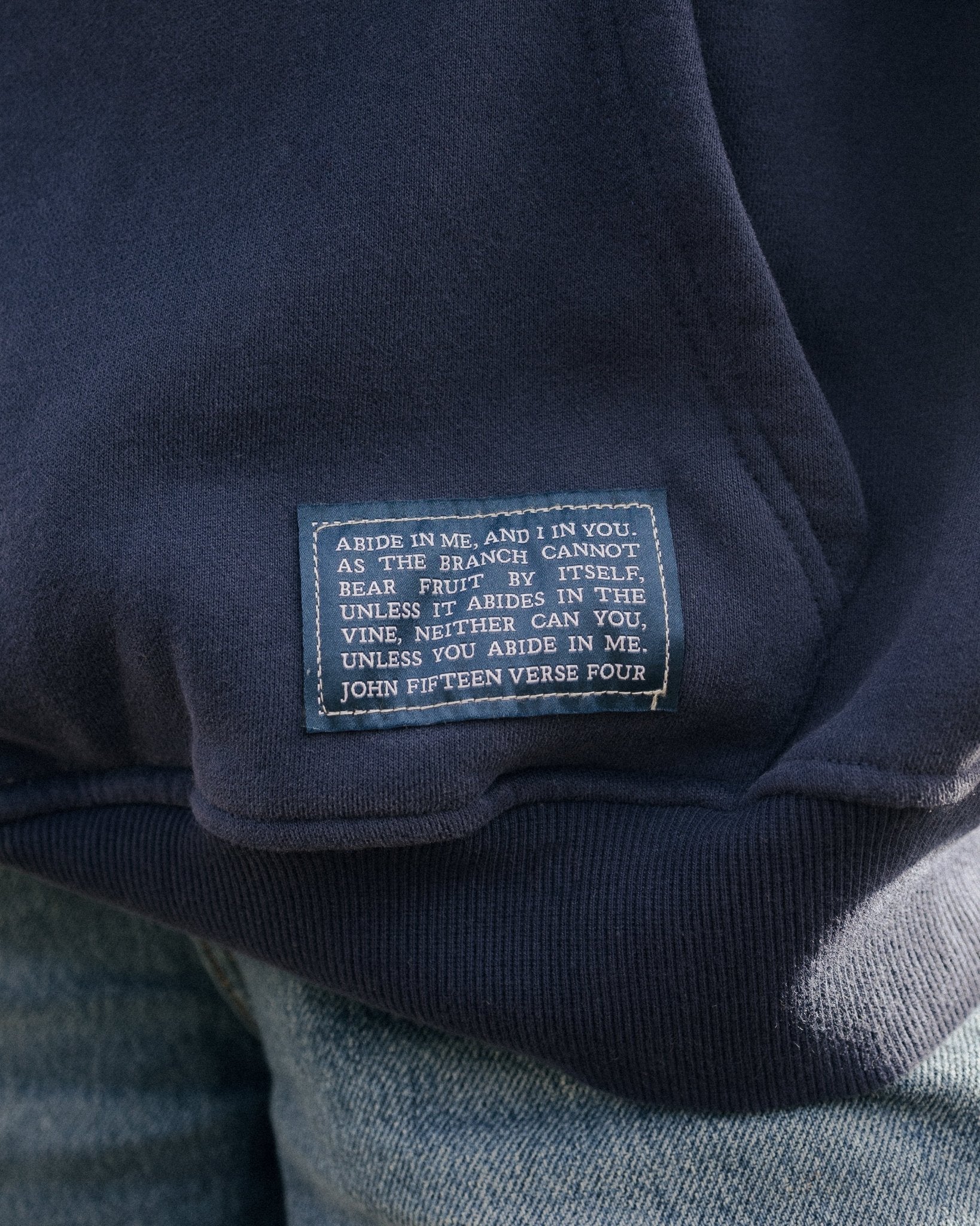 "Abide" Navy Comfort Hoodie - Proclamation Coalition