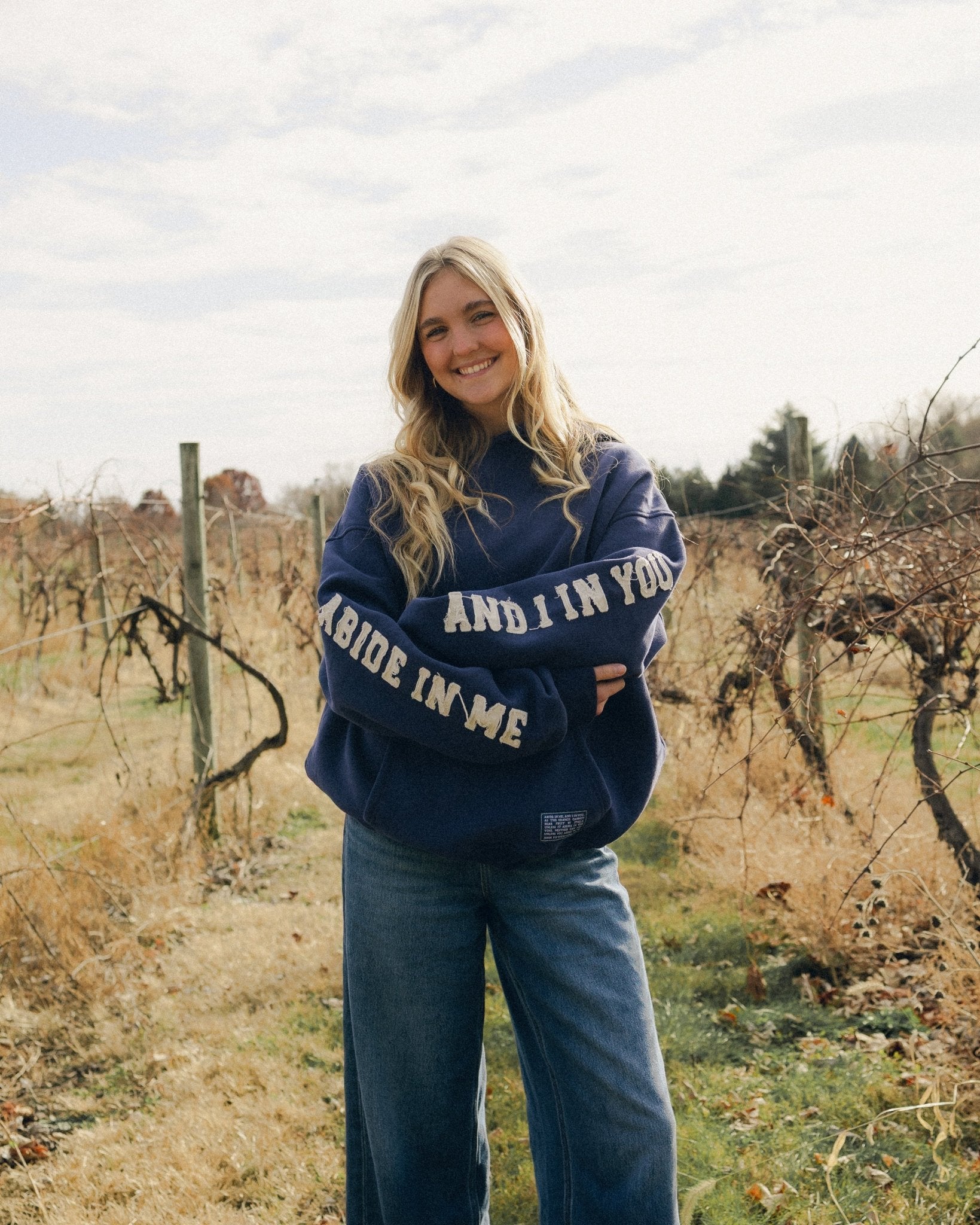 "Abide" Navy Comfort Hoodie - Proclamation Coalition