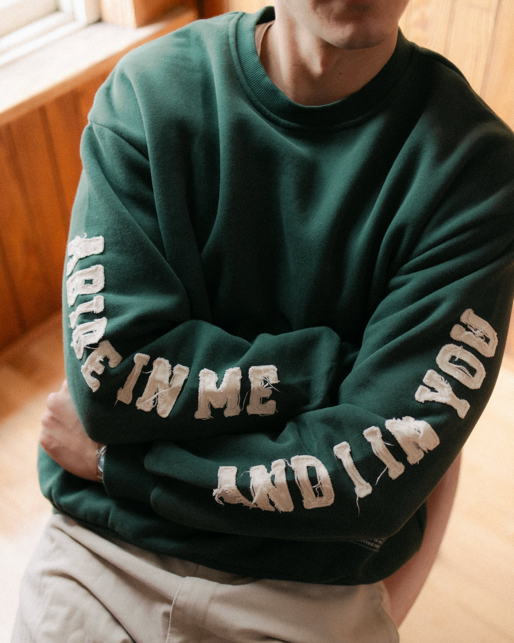 "Abide" Pine Comfort Crewneck - Proclamation Coalition
