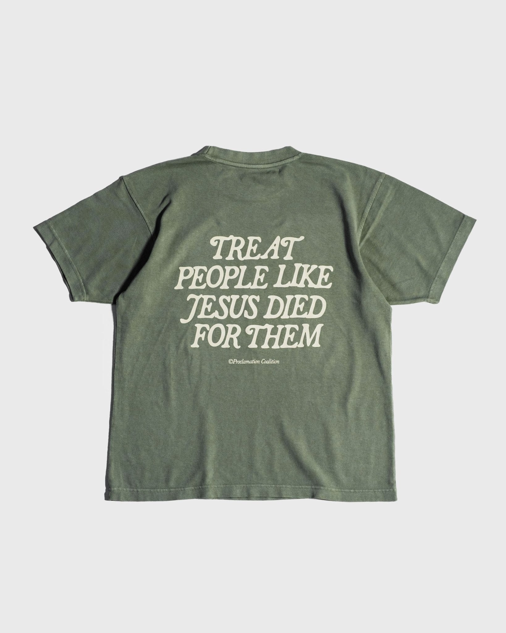 "Because He Did" Heavyweight Olive Green Tee (Exclusive) - Proclamation Coalition