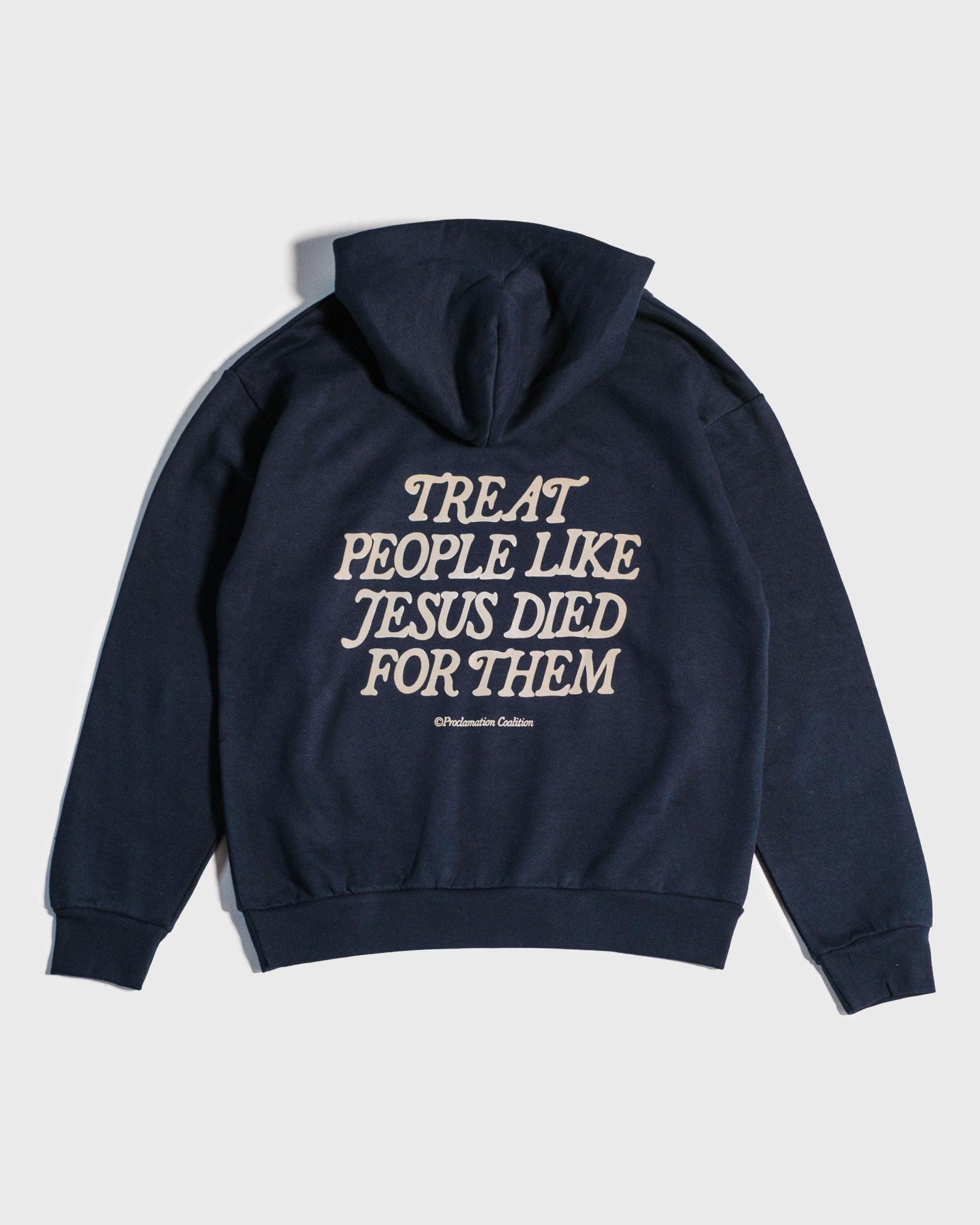 "Because He Did" Midnight Navy Heavyweight Hoodie (Exclusive) - Proclamation Coalition