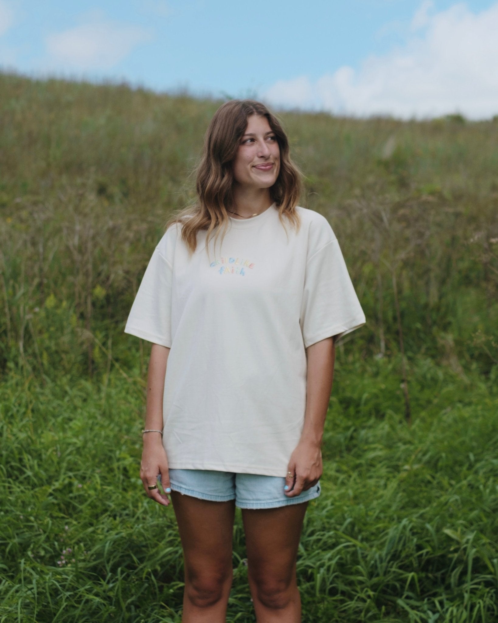"Childlike Faith" Embroidered Essential Tee - Proclamation Coalition