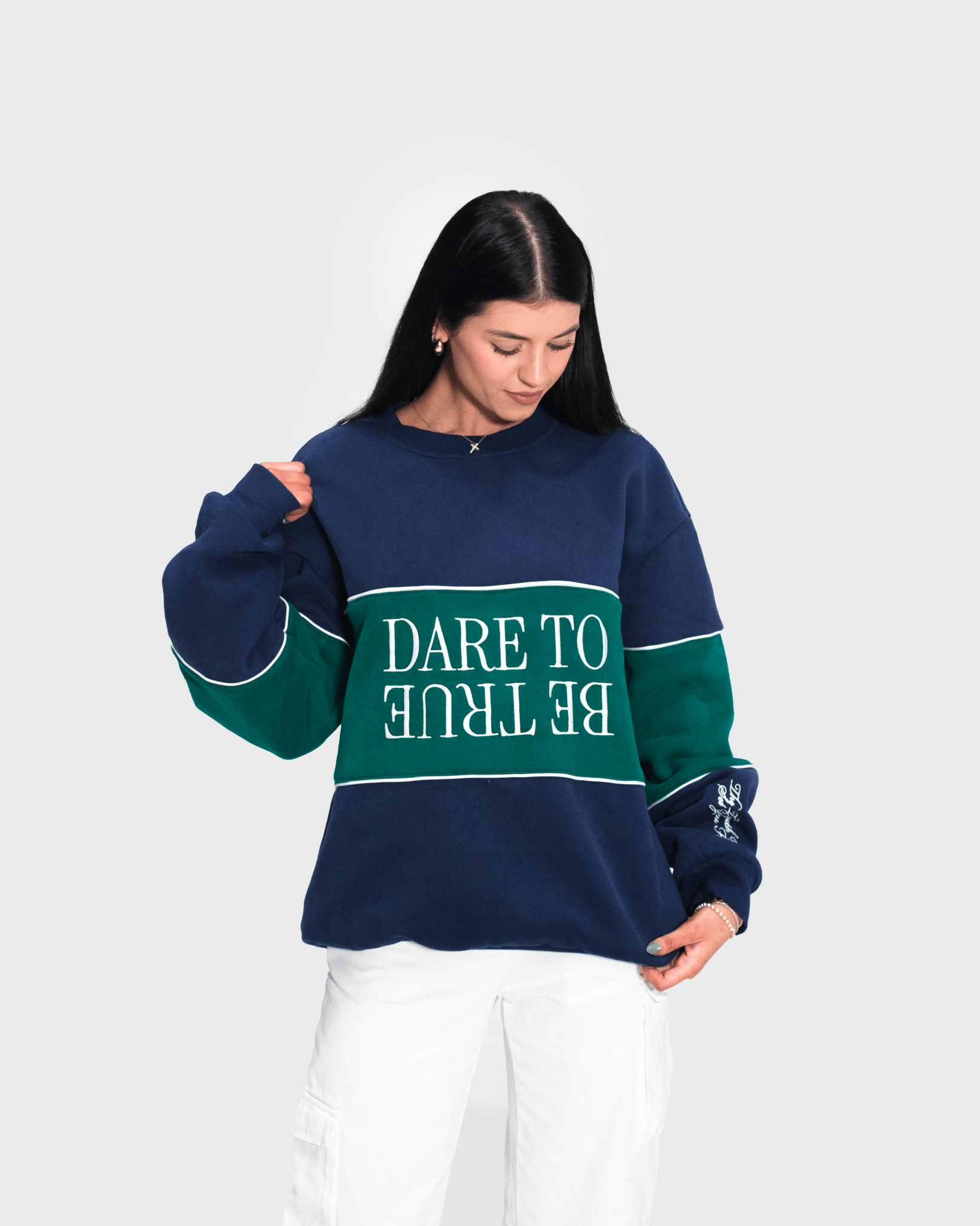 "Dare To Be True" Color - Block Comfort Crewneck - Proclamation Coalition