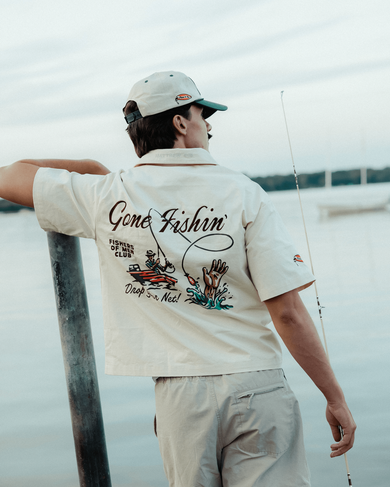 "Fisher of Men" Embroidered Button Up Shirt - Proclamation Coalition