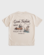 "Fisher of Men" Ivory Embroidered Essential Tee - Proclamation Coalition