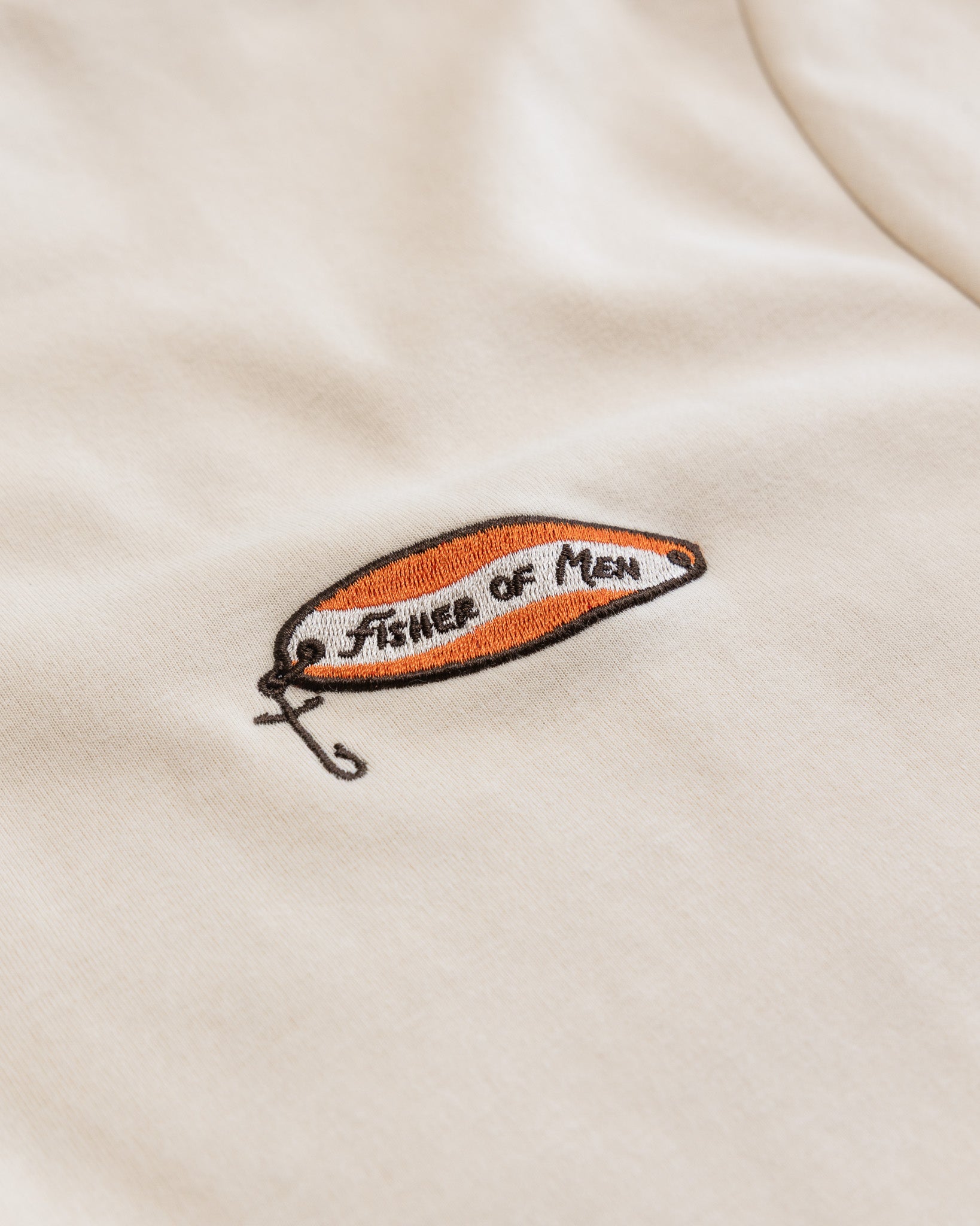 "Fisher of Men" Ivory Embroidered Essential Tee - Proclamation Coalition