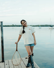"Fisher of Men" Ivory Embroidered Essential Tee - Proclamation Coalition