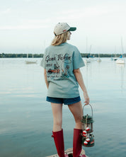 "Fisher of Men" Seafoam Embroidered Essential Tee - Proclamation Coalition