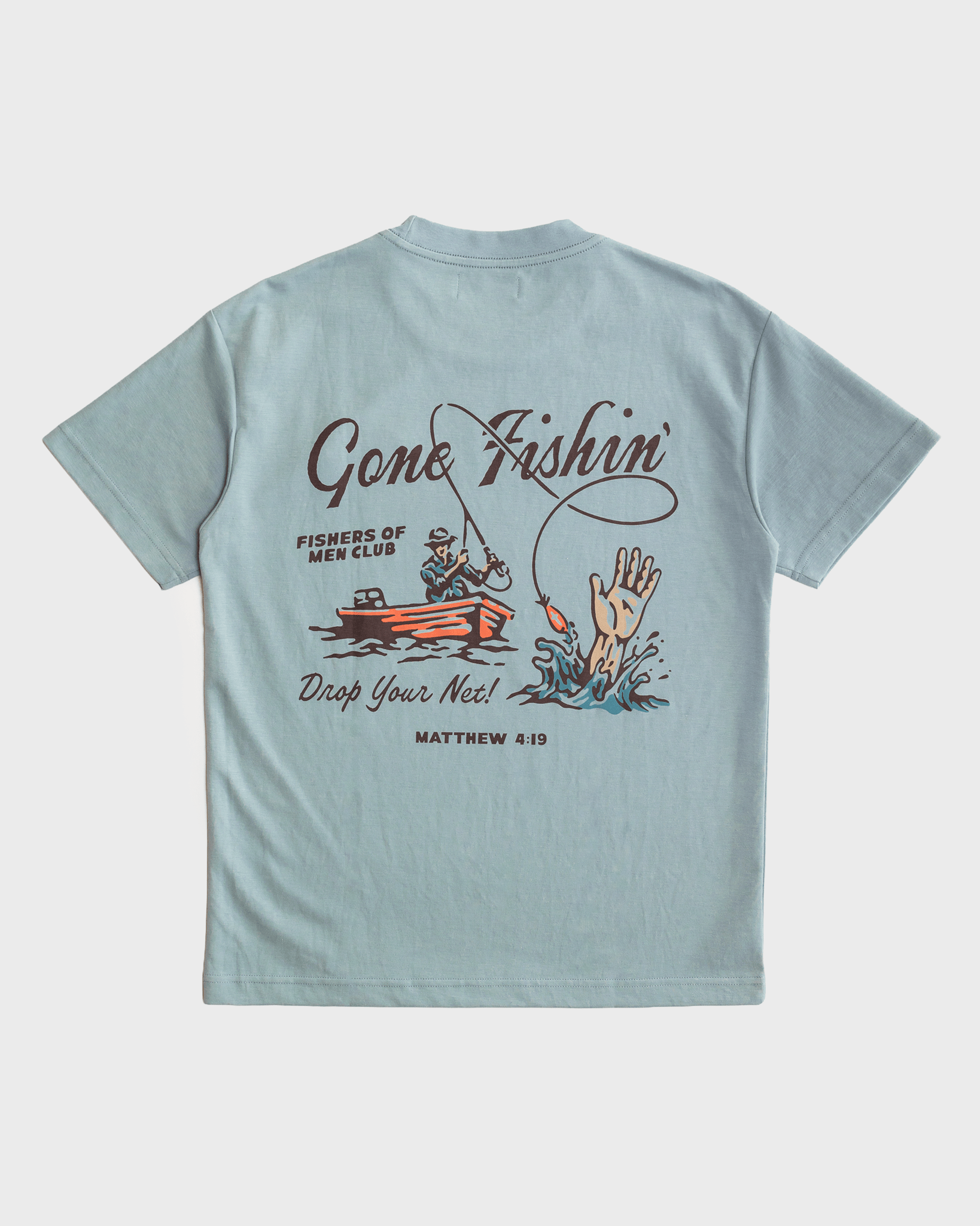 "Fisher of Men" Seafoam Embroidered Essential Tee - Proclamation Coalition