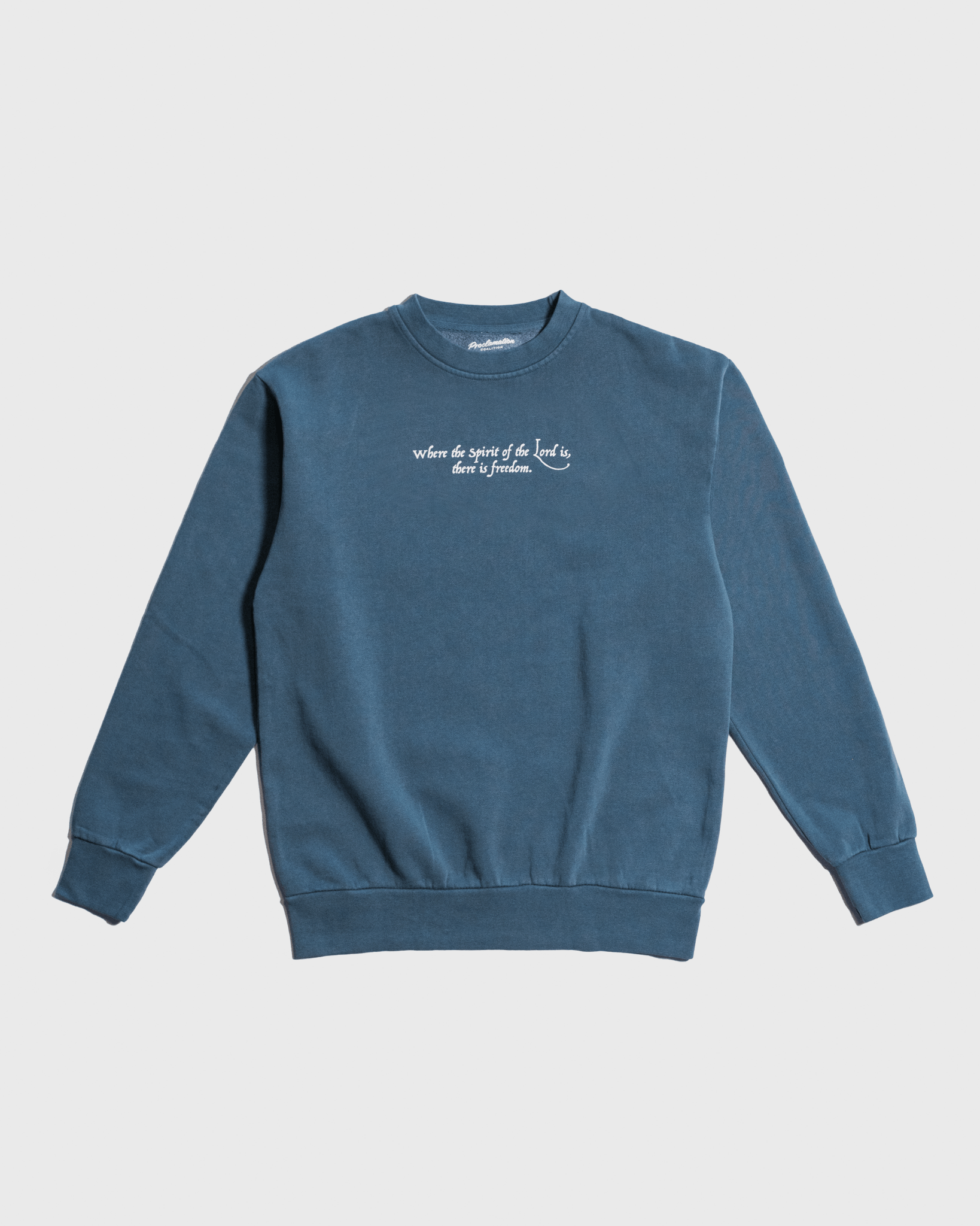 "Freedom" Faded Blue Heavyweight Crewneck - Proclamation Coalition