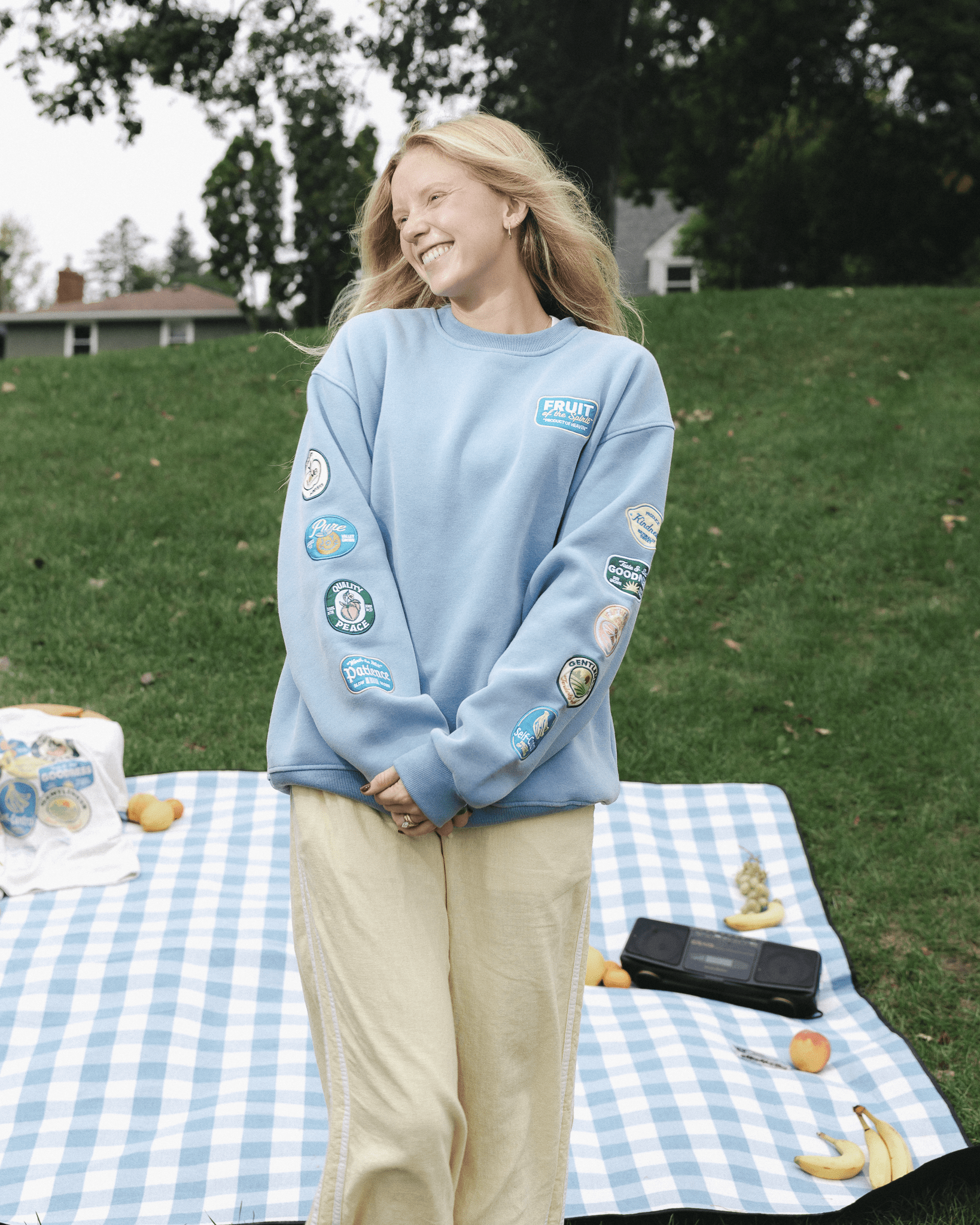 “Fruit Labels” Picnic Comfort Crewneck - Proclamation Coalition