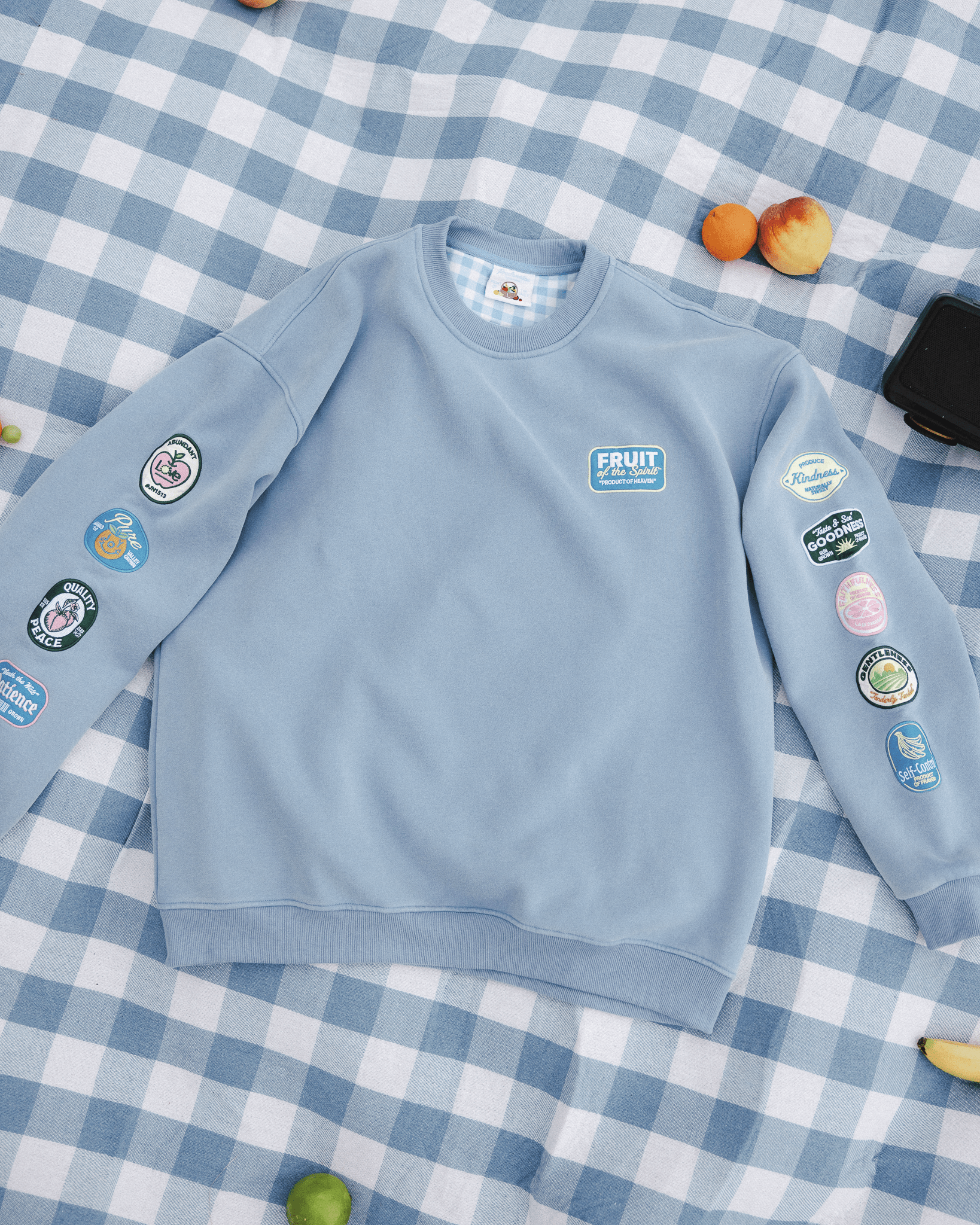 “Fruit Labels” Picnic Comfort Crewneck - Proclamation Coalition