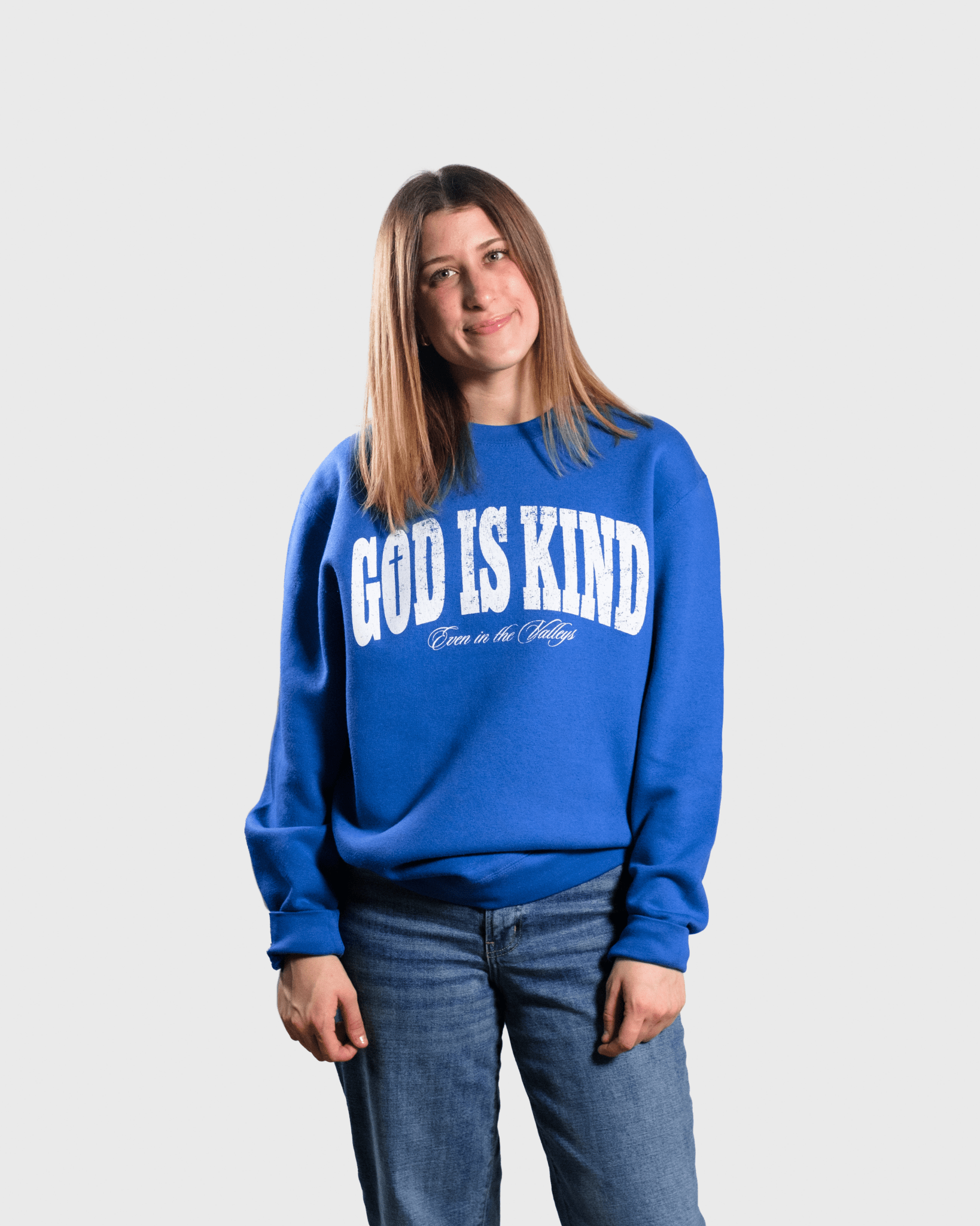 "GOD IS KIND" Royal Blue Crewneck (Exclusive) - Proclamation Coalition