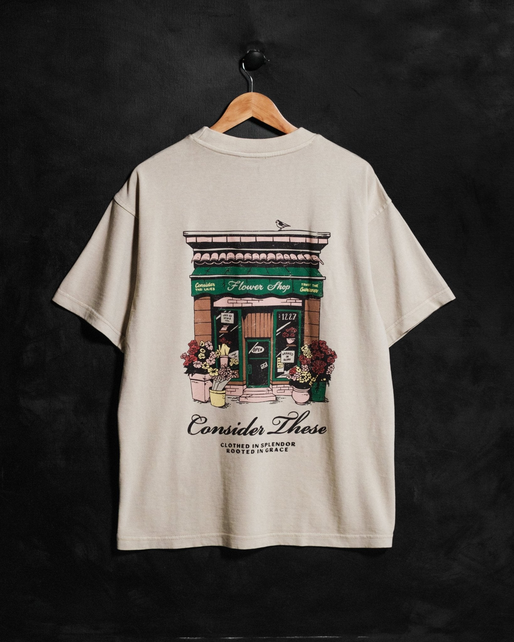 consider the lilies flower shop "God's Flower Shop" Heavyweight Tee