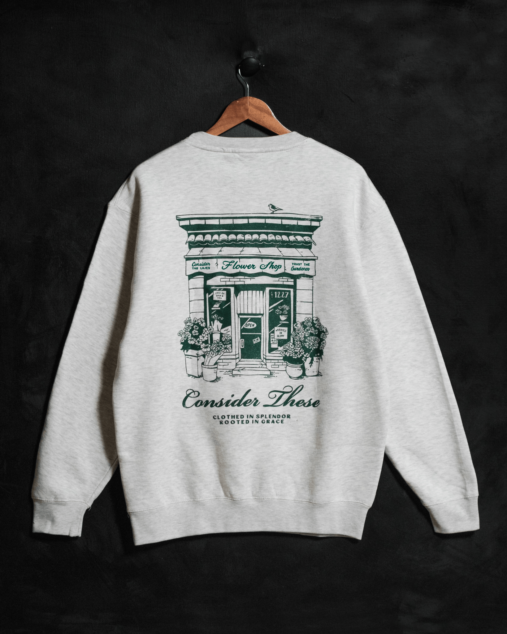 "God's Flower Shop" Oatmeal Crewneck (Throwback) - Proclamation Coalition