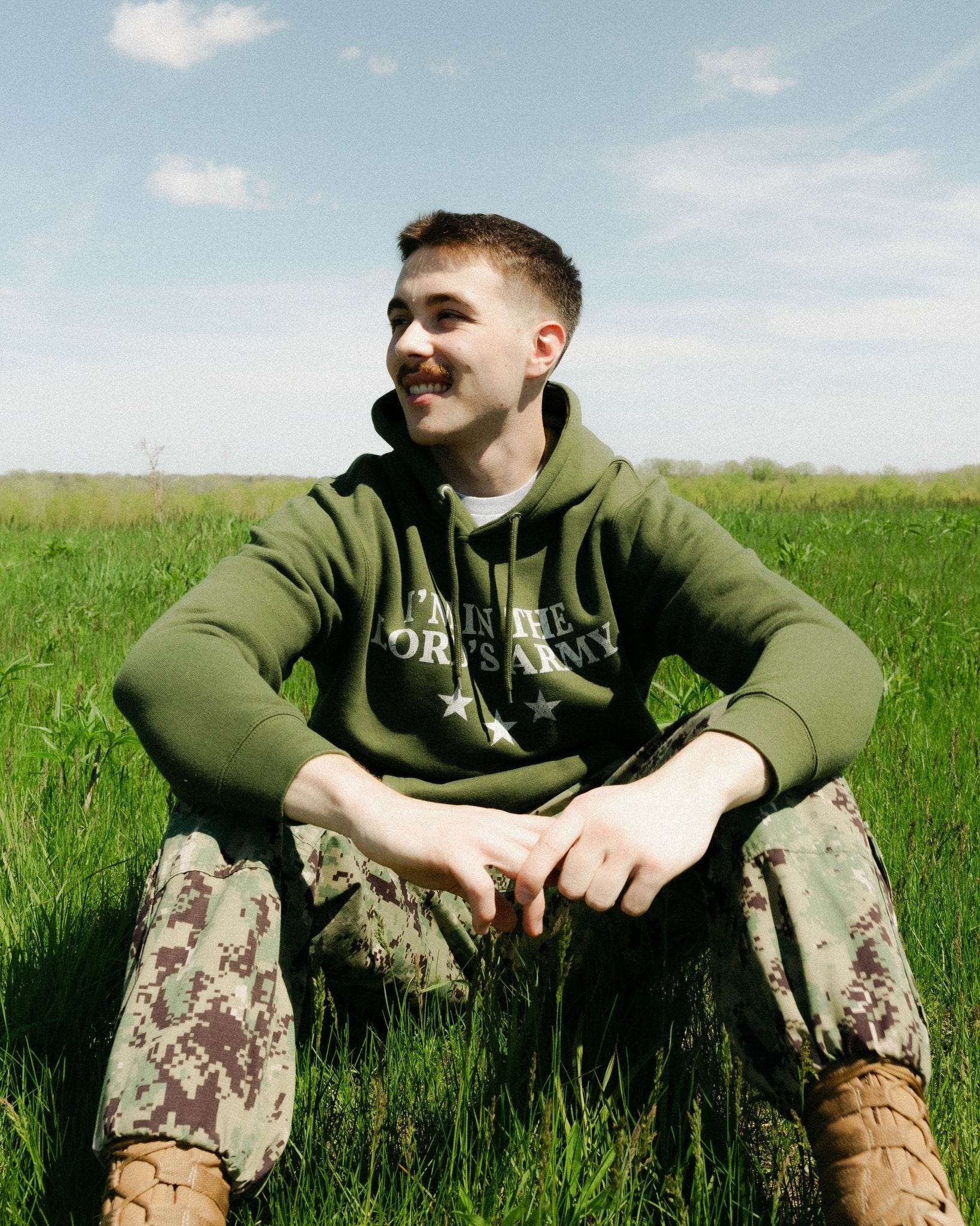 "I'm in the Lord's Army" Military Green Hoodie - Proclamation Coalition