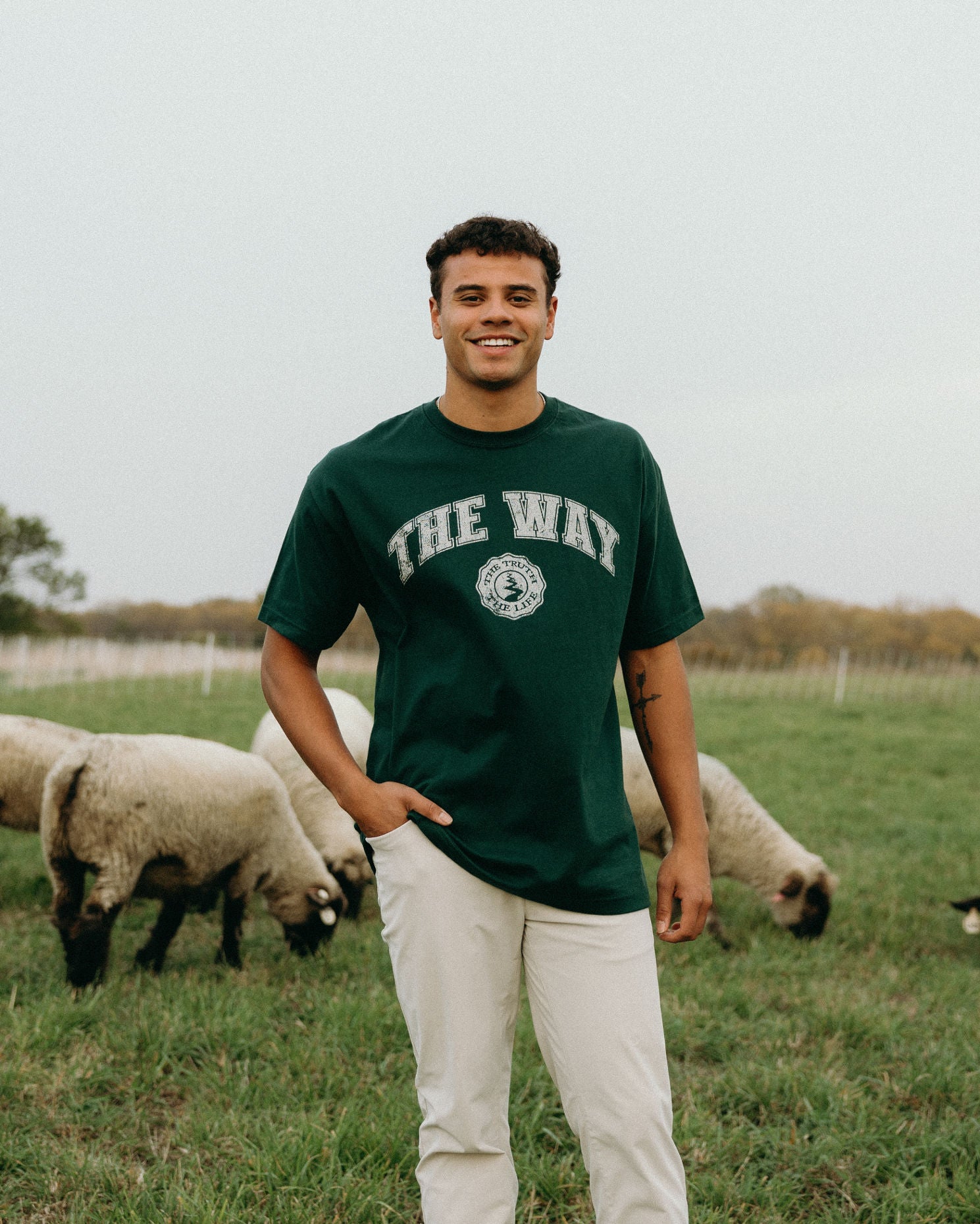 "The Way" Pine Green Tee