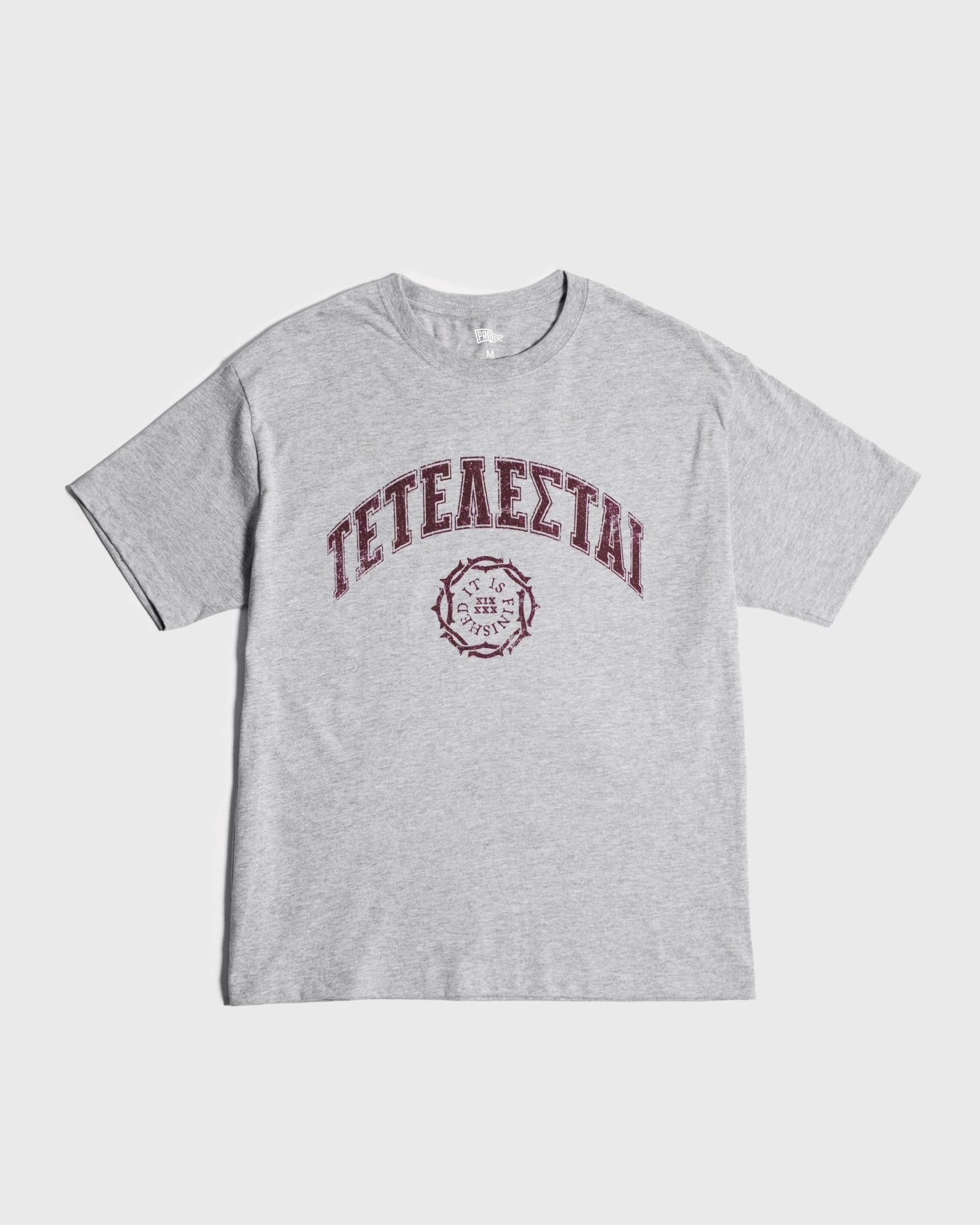 "It Is Finished" Heather Grey University Tee - Proclamation Coalition