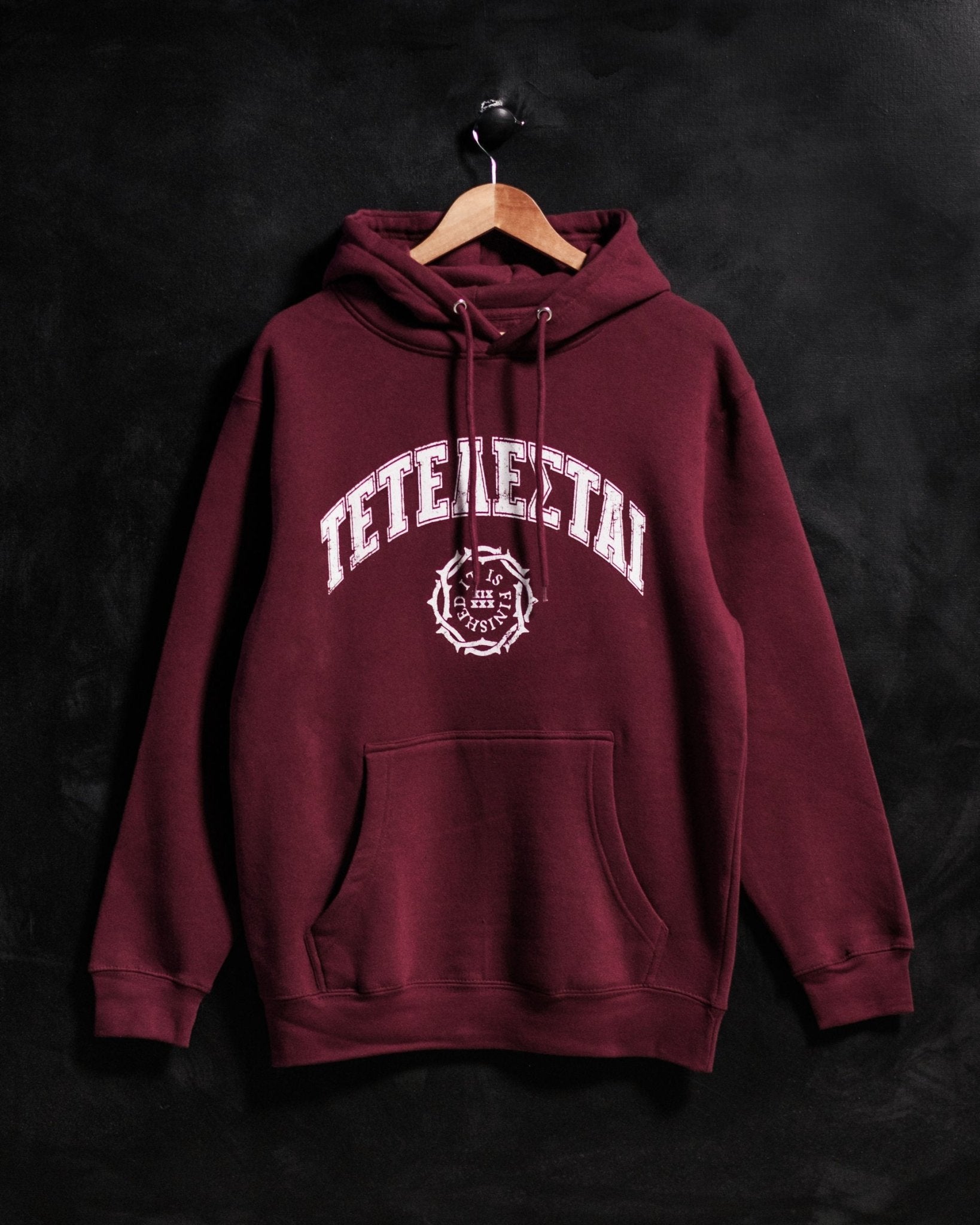 "It Is Finished" Maroon University Hoodie - Proclamation Coalition