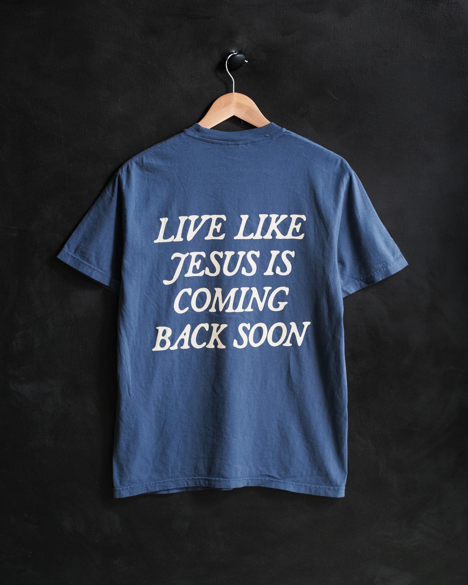 "Jesus is Coming Back" Faded Navy Tee (Limited Edition) - Proclamation Coalition