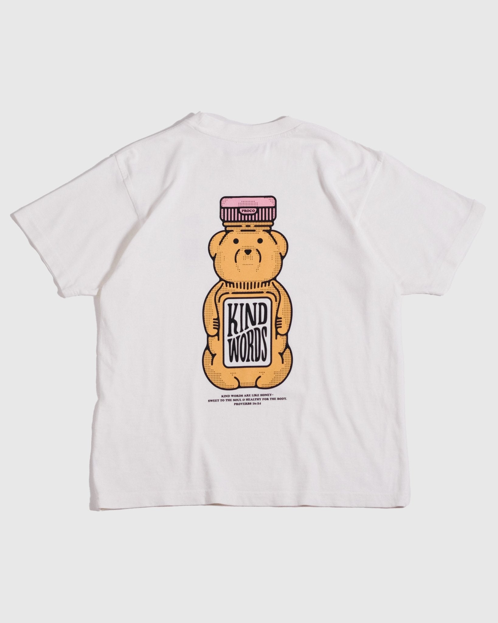 "Kind Words - Honey Bear" White Heavyweight Tee - Proclamation Coalition
