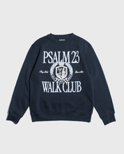 "Psalm 23 Walk Club" Navy Crewneck - Proclamation Coalition