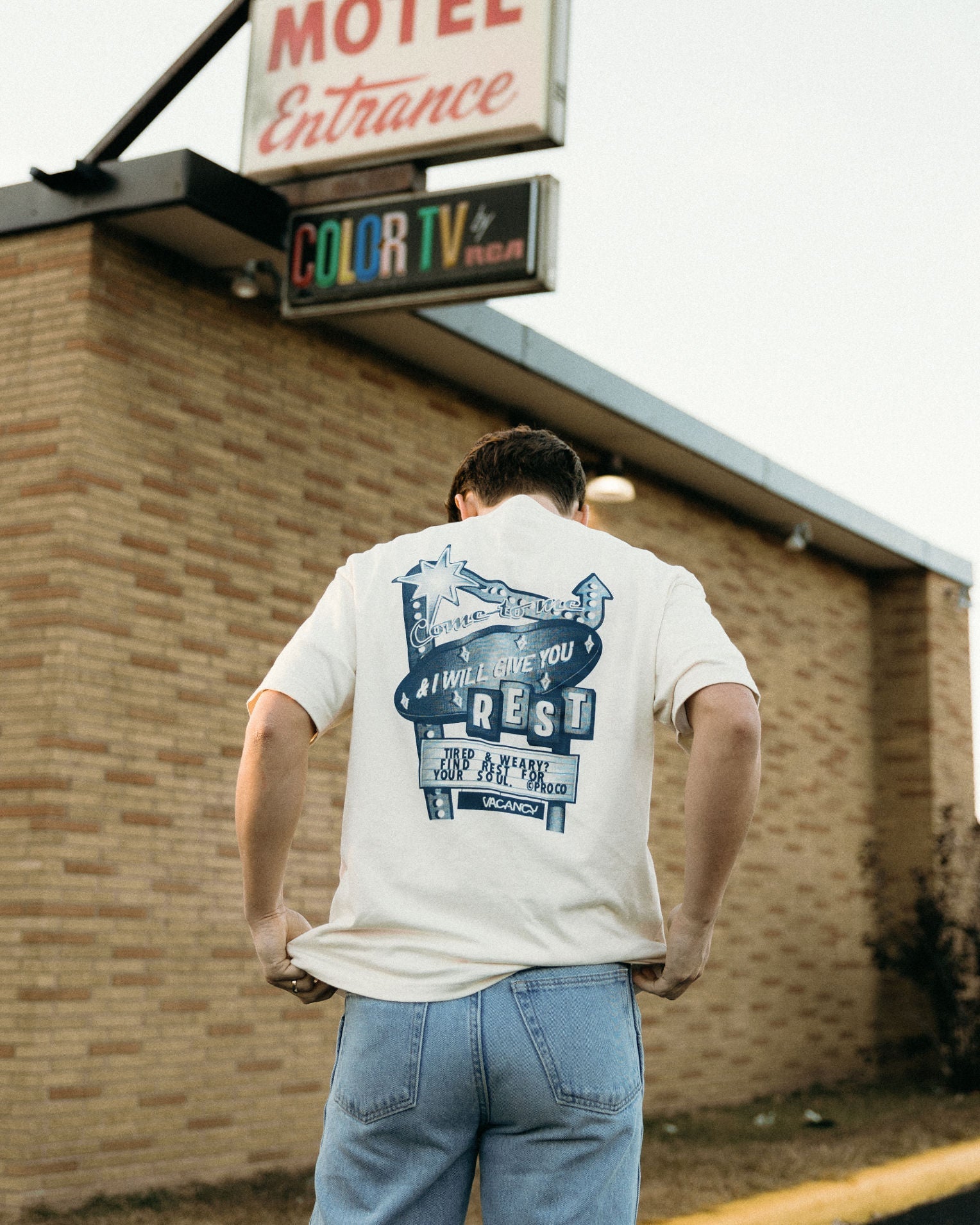 "Rest Motel" Ivory Tee - Proclamation Coalition