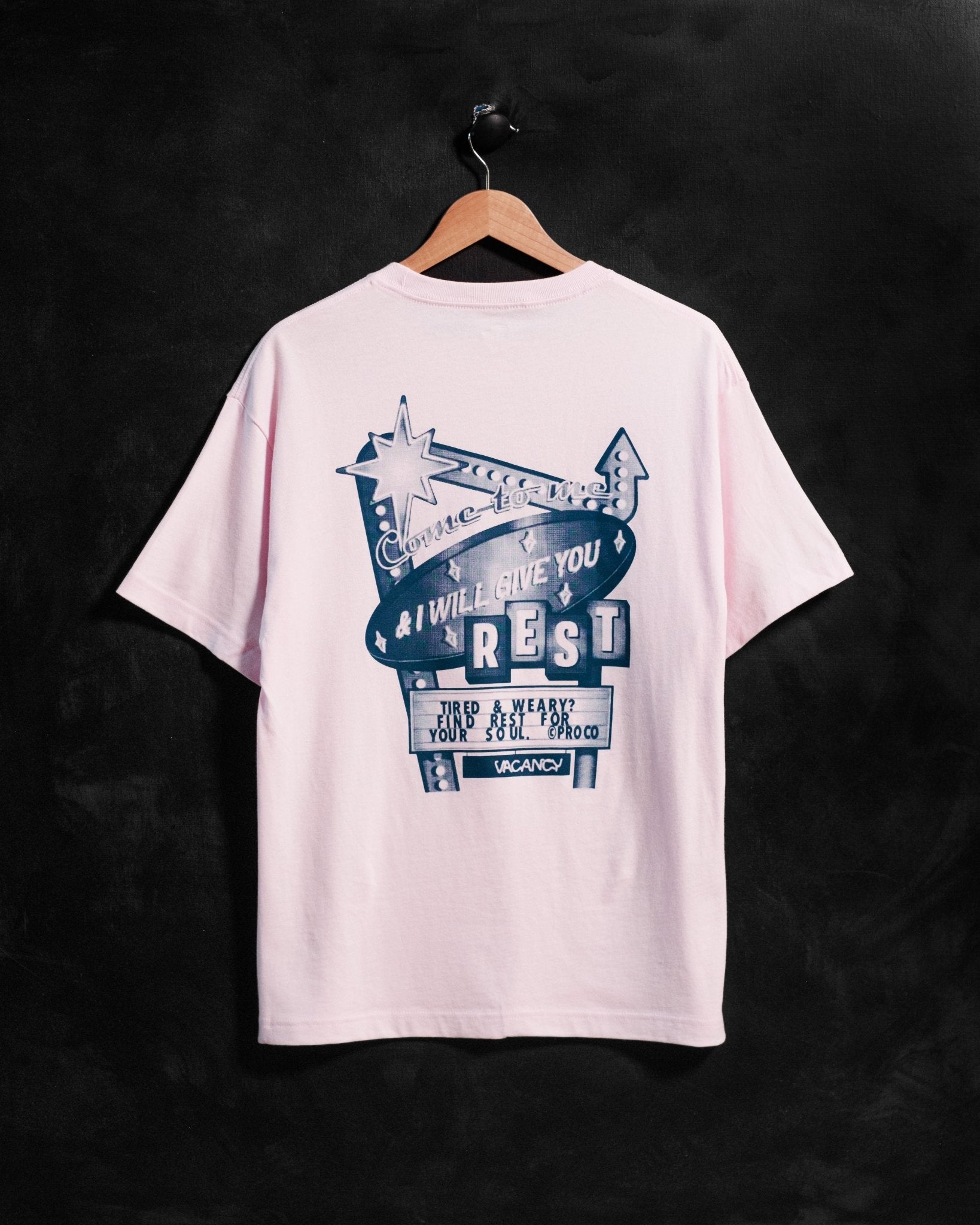 "Rest Motel" Soft Pink Tee - Proclamation Coalition