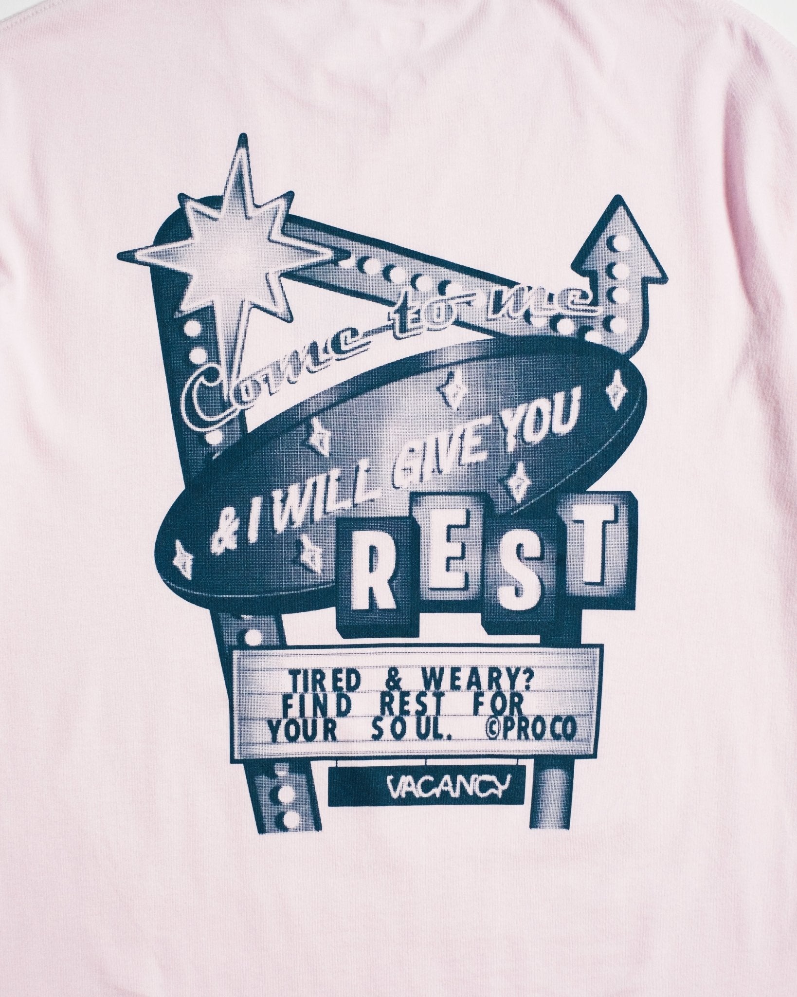 "Rest Motel" Soft Pink Tee - Proclamation Coalition