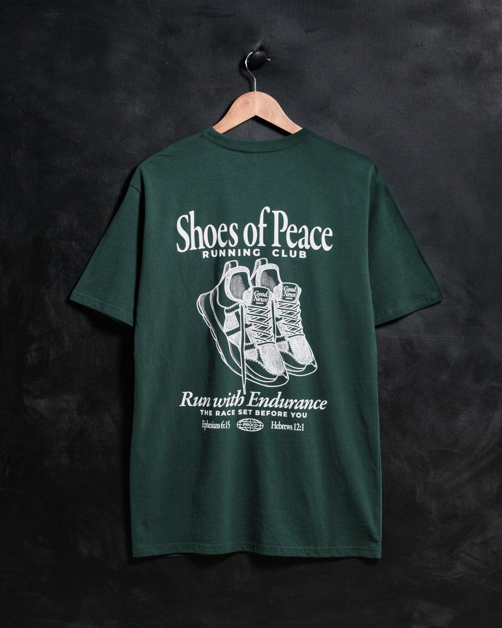"Run With Endurance" Pine Green Tee - Proclamation Coalition