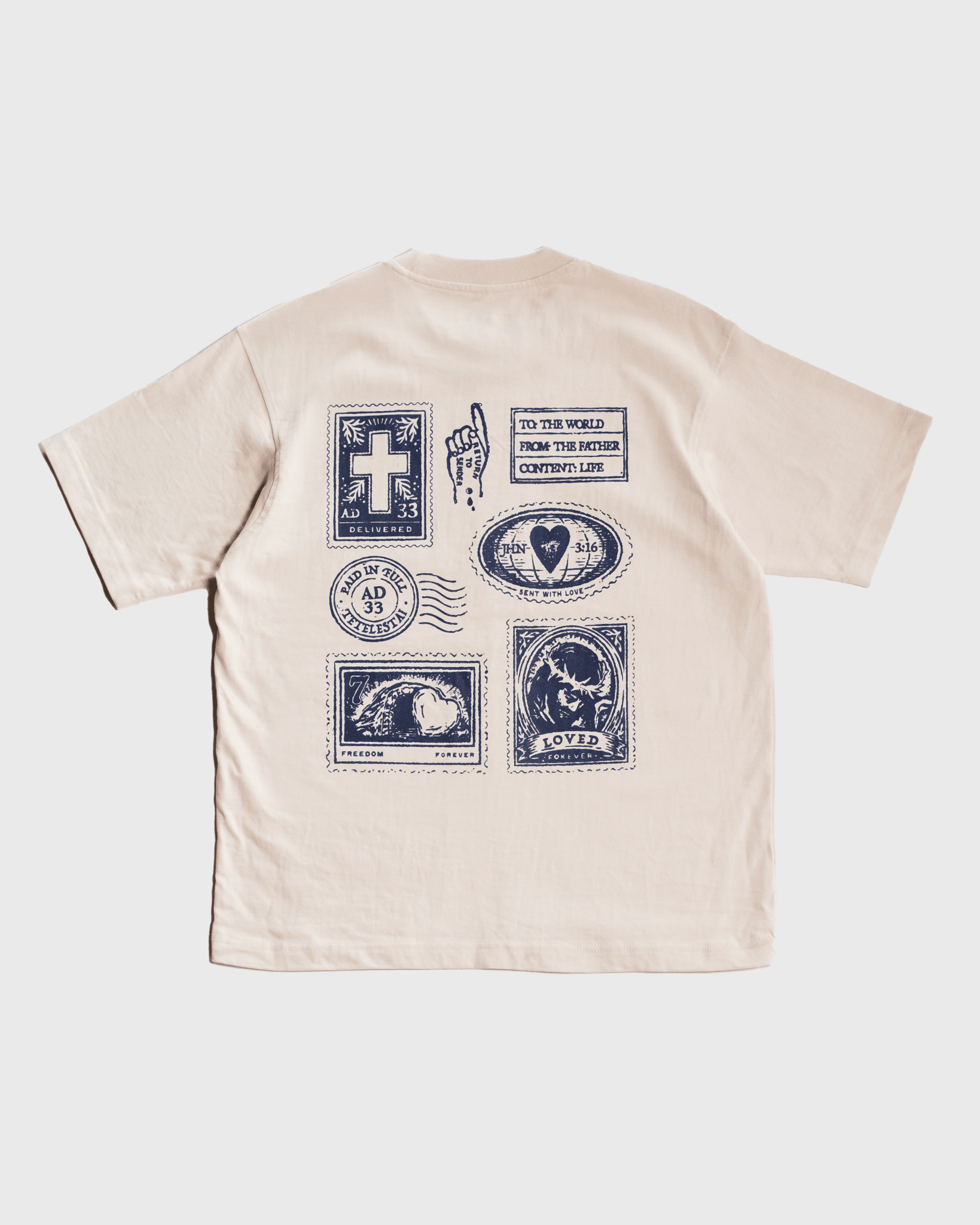 "Sent With Love" Ivory Heavyweight Tee - Proclamation Coalition