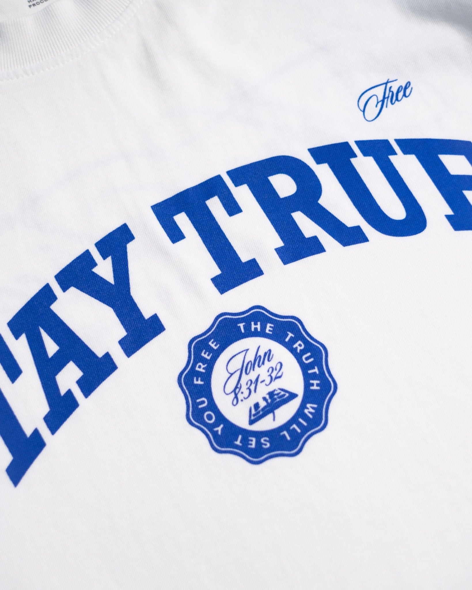 "Set Free X Stay True" White Heavyweight Tee - Proclamation Coalition