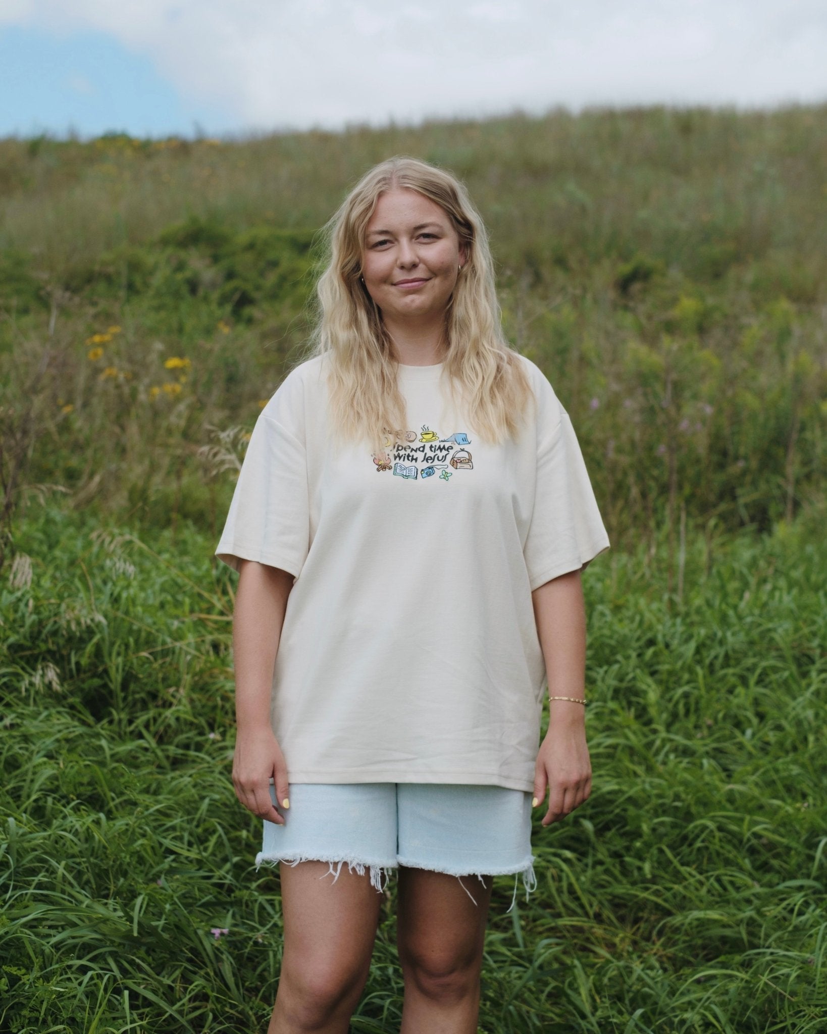 "Spend Time With Jesus" Embroidered Essential Tee - Proclamation Coalition