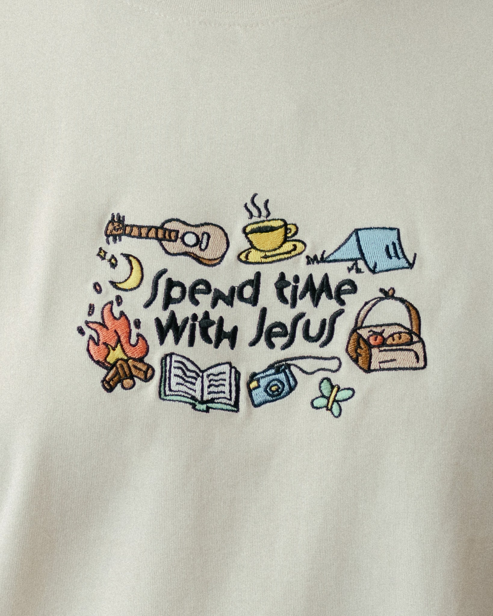 "Spend Time With Jesus" Embroidered Essential Tee - Proclamation Coalition