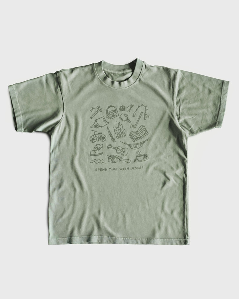 "Spend Time With Jesus" Olive Heavyweight Tee - Proclamation Coalition