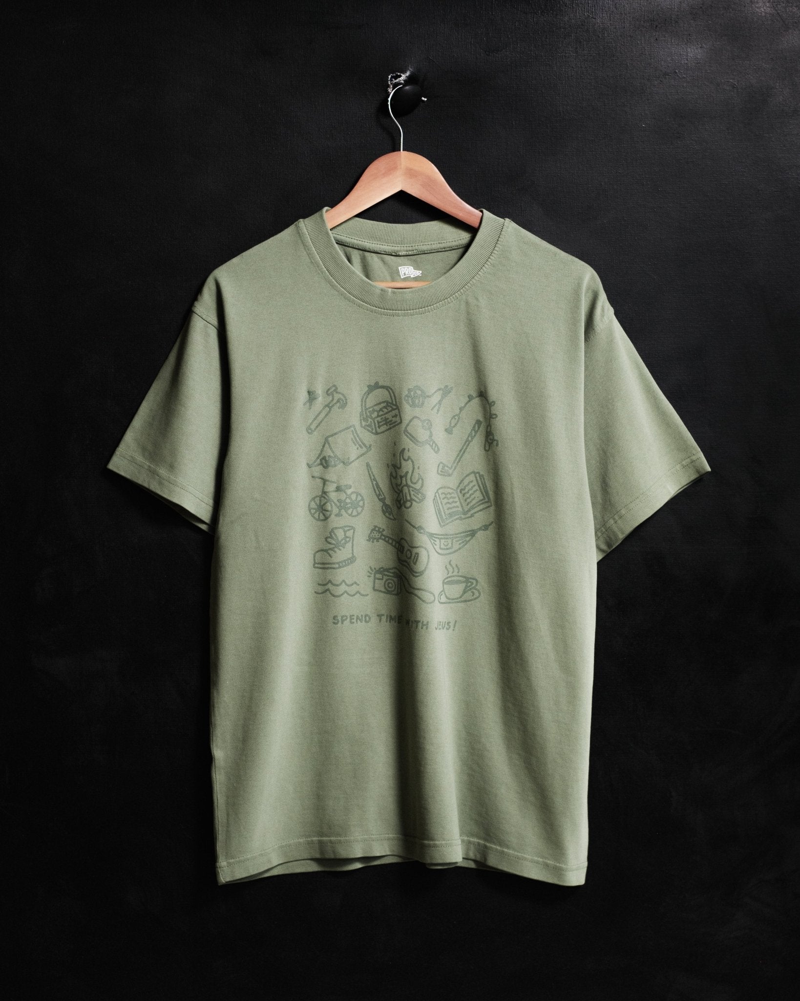 "Spend Time With Jesus" Olive Heavyweight Tee - Proclamation Coalition