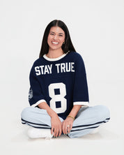 "Stay True X John 8:23" Navy Knit Jersey - Proclamation Coalition