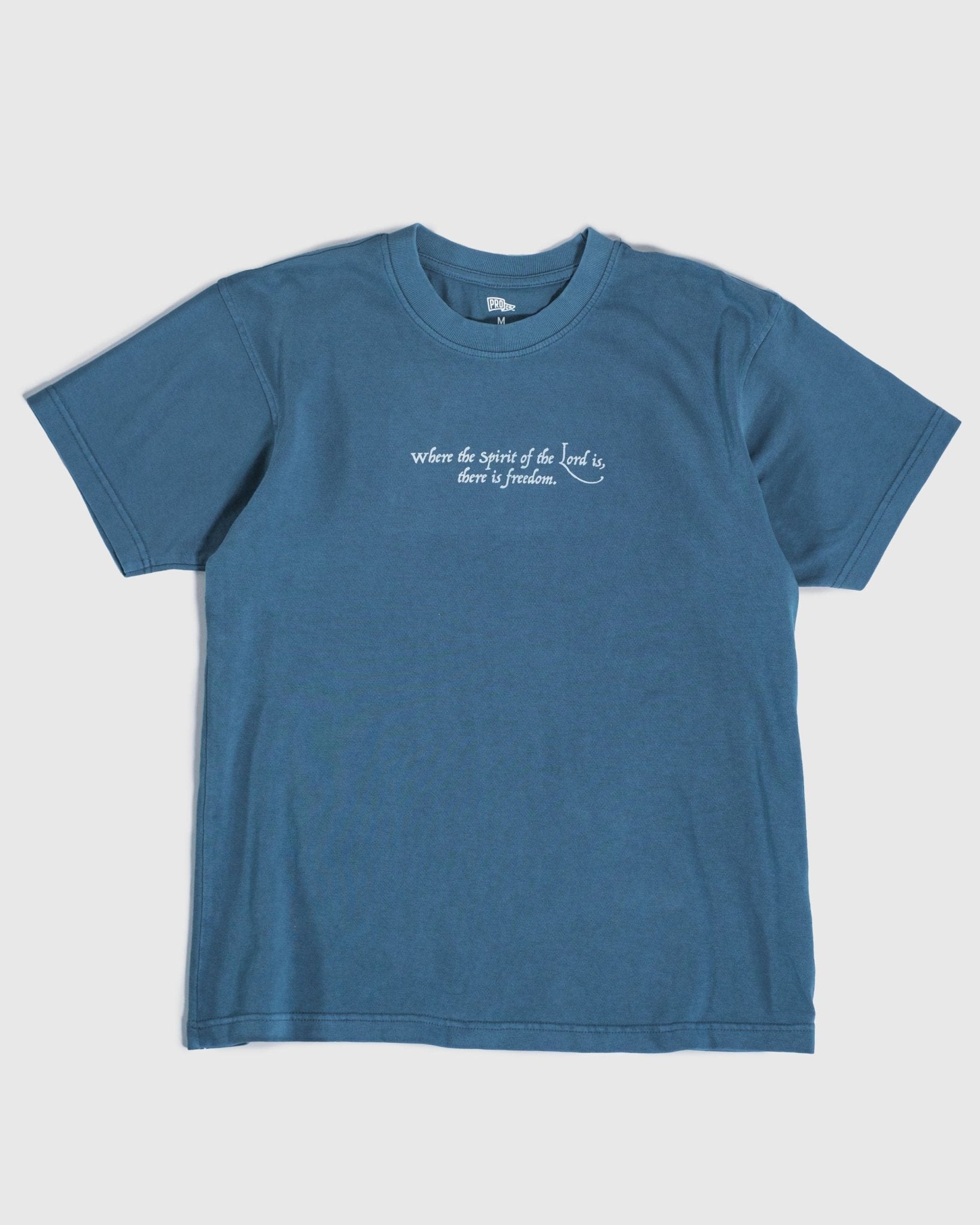 "There is Freedom" Faded Blue Heavyweight Tee - Proclamation Coalition