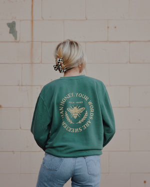 
            
                Load image into Gallery viewer, &amp;quot;Sweeter Than Honey&amp;quot; Premium Crewneck - Forest Green
            
        
